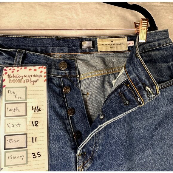 Imogene + Willie Barton Mens Slim Jeans 36 Selvedge Denim USA Made Button Fly - Picture 6 of 9